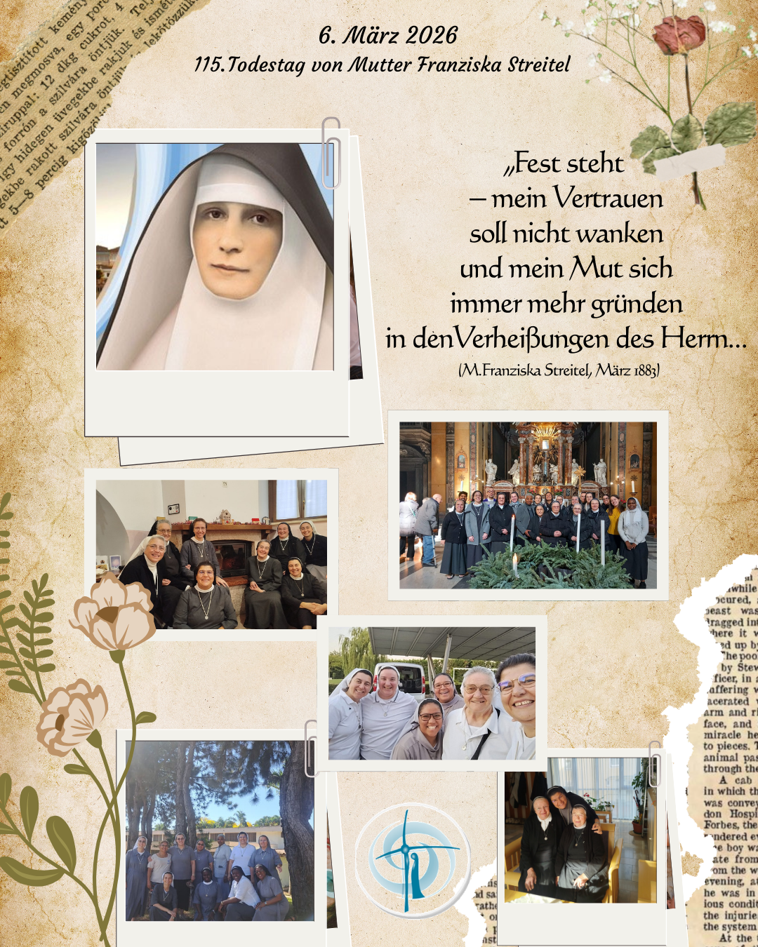 115. Todestag von Mutter Franziska Streitel